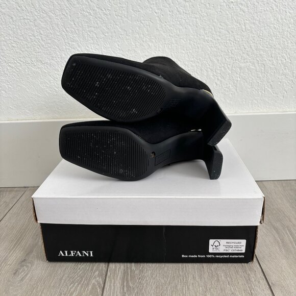 ALFANI Black Brittnee Square-Toe Booties - Size 6 M - Picture 6 of 6